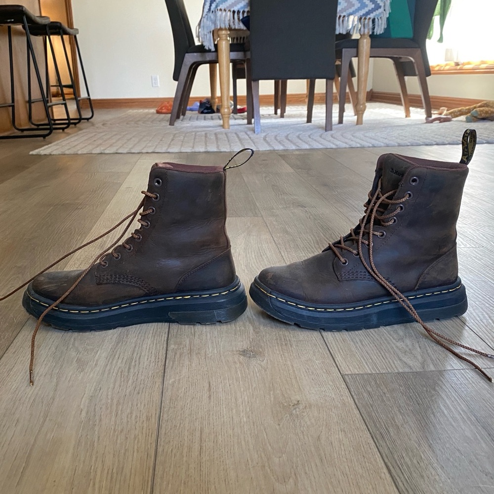 M6/W7 Dr. Marten crewson crazy horse leather everyday boots, dark brown - Picture 4 of 8